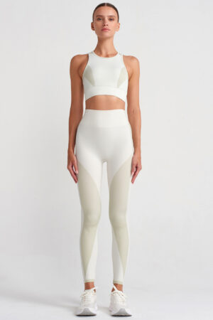 Gerippte Leggings mit grafischen Details